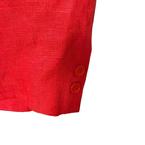 Vtg Chance Womens Linen Encounters Red Blazer 16 Classic Preppy Office Chic - Picture 7 of 11